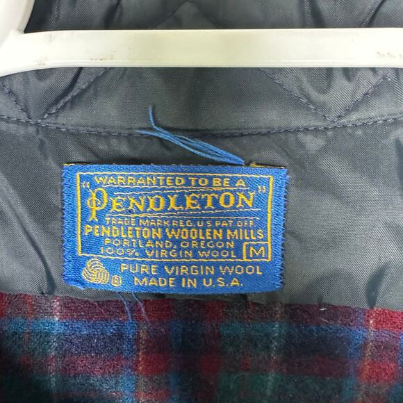 Vintage‎ Pendleton Woolen Mills Men's Medium Flannel Button Up Plaid USA Made - Picture 3 of 4